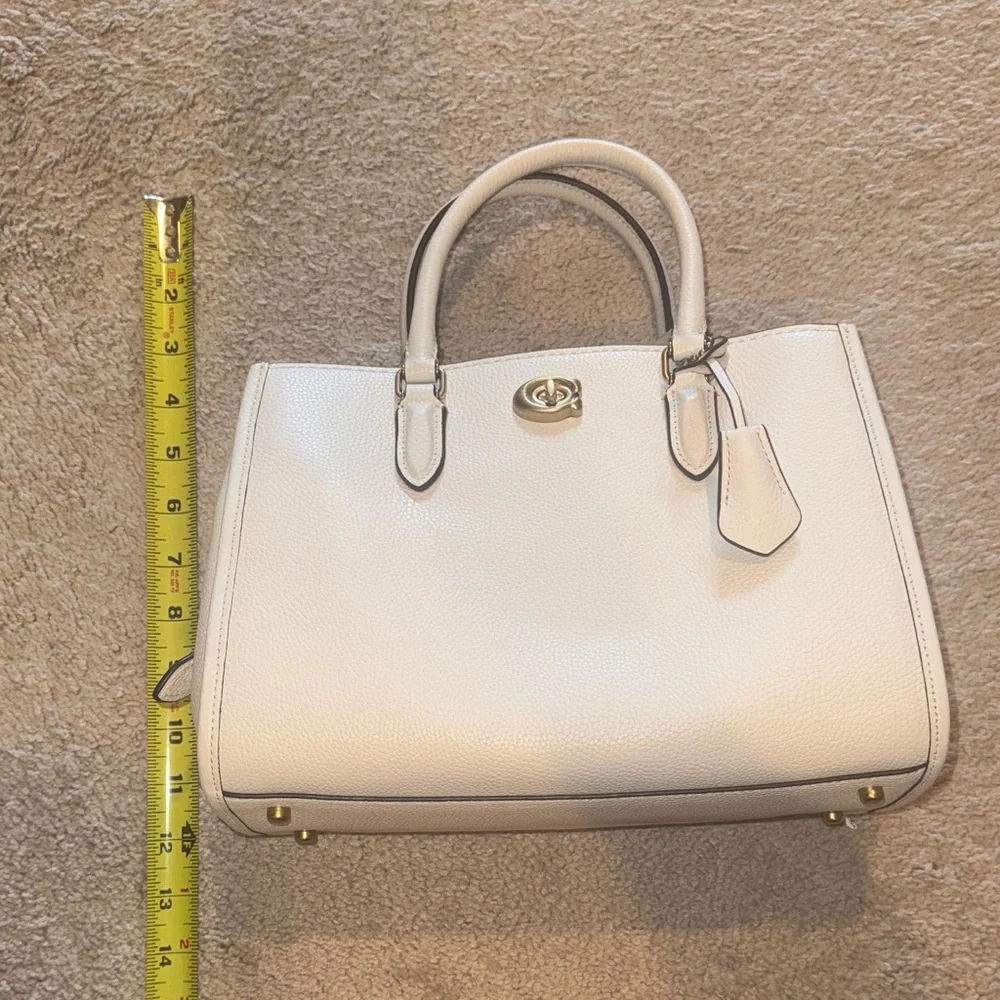 Coach Cream Satchel with Gold Accents - Picture 10 of 16